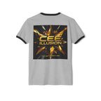 Illusion Logo Ringer T-Shirt — Bold Gold Graphic Tee