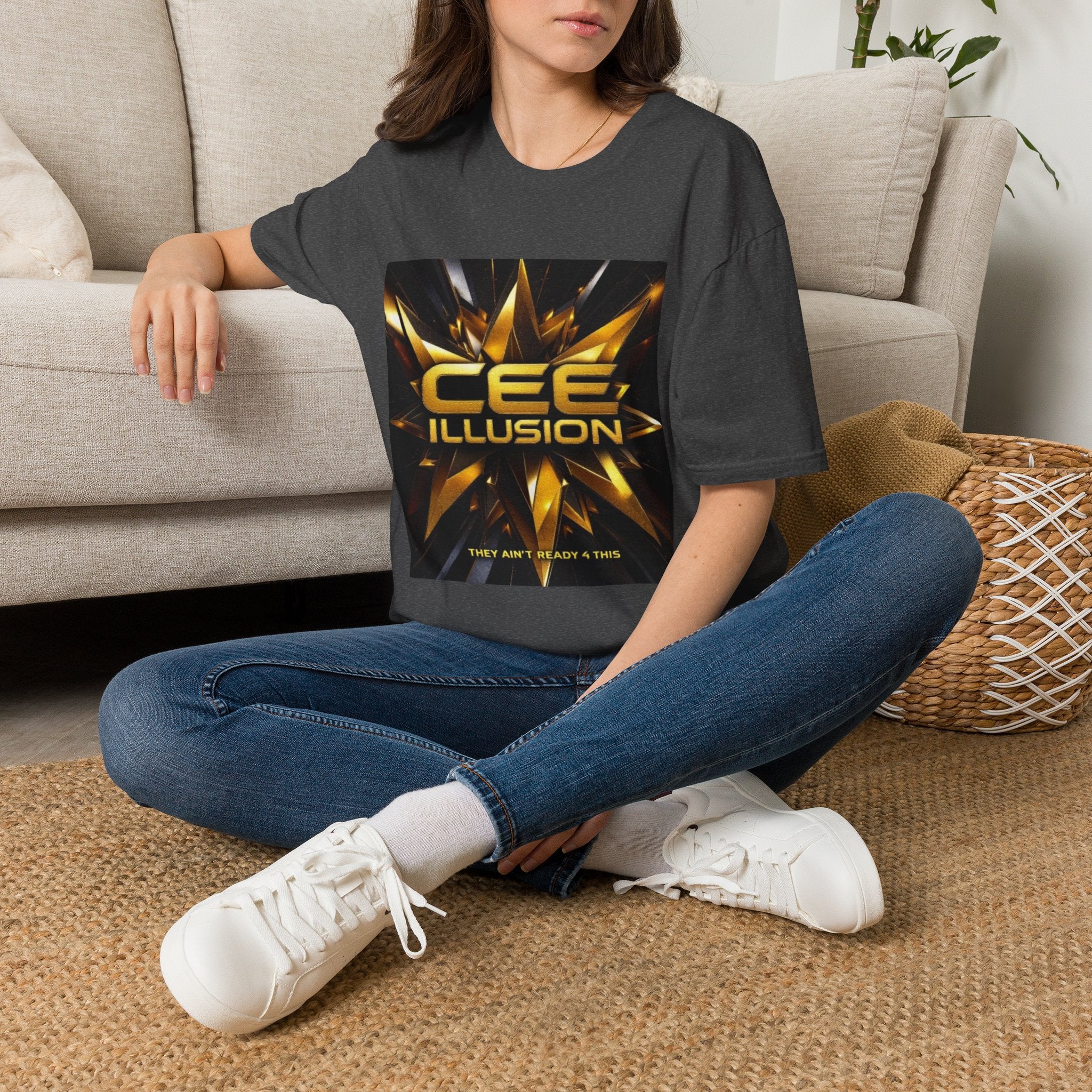 Illusion Graphic T-Shirt — 'Cee Illusion' Bold Gold Logo Tee