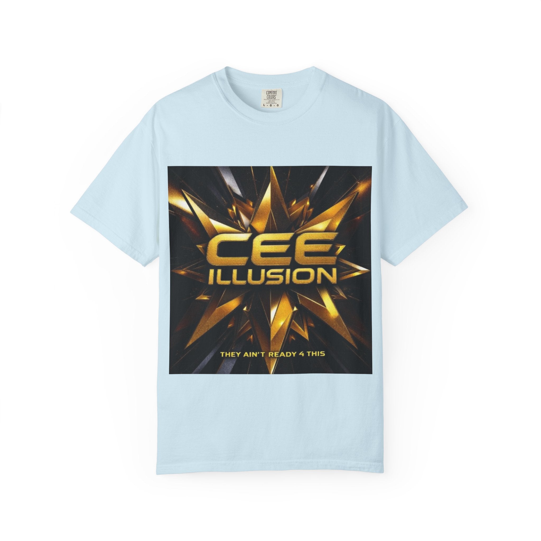 Cee Illusion Graphic T-Shirt — Bold Gold Starburst Design