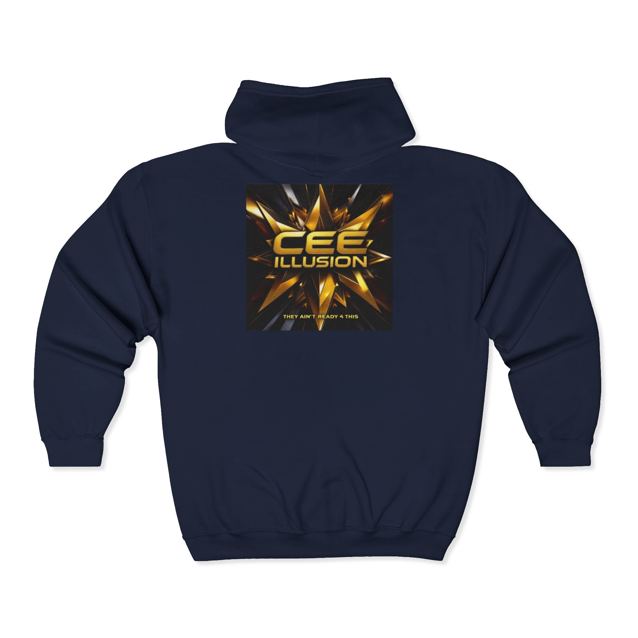 Illusion Logo Zip Hoodie — 'CEE Illusion' Gold Burst Full-Zip Sweatshirt