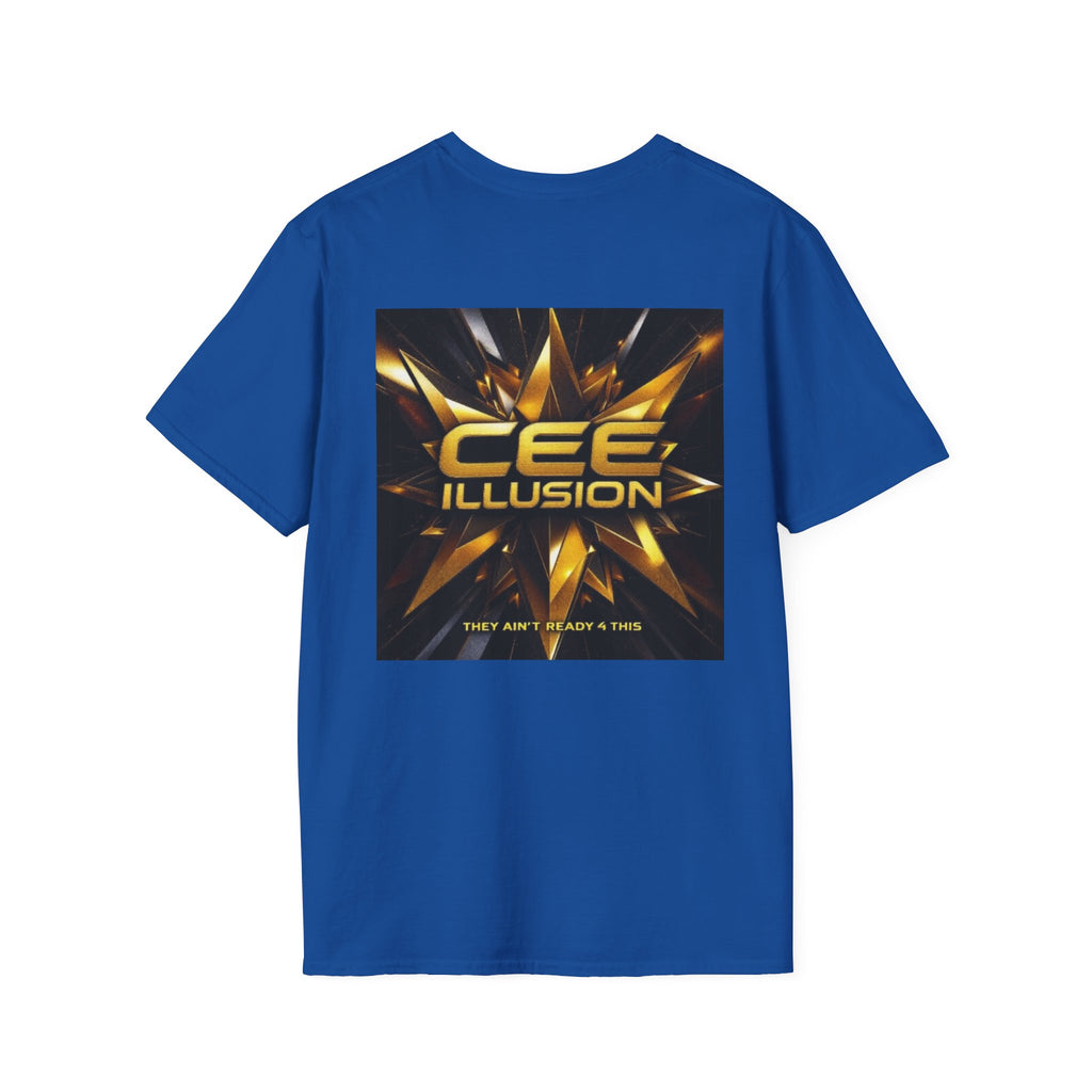 Illusion Graphic T-Shirt — 'Cee Illusion' Bold Gold Logo Tee