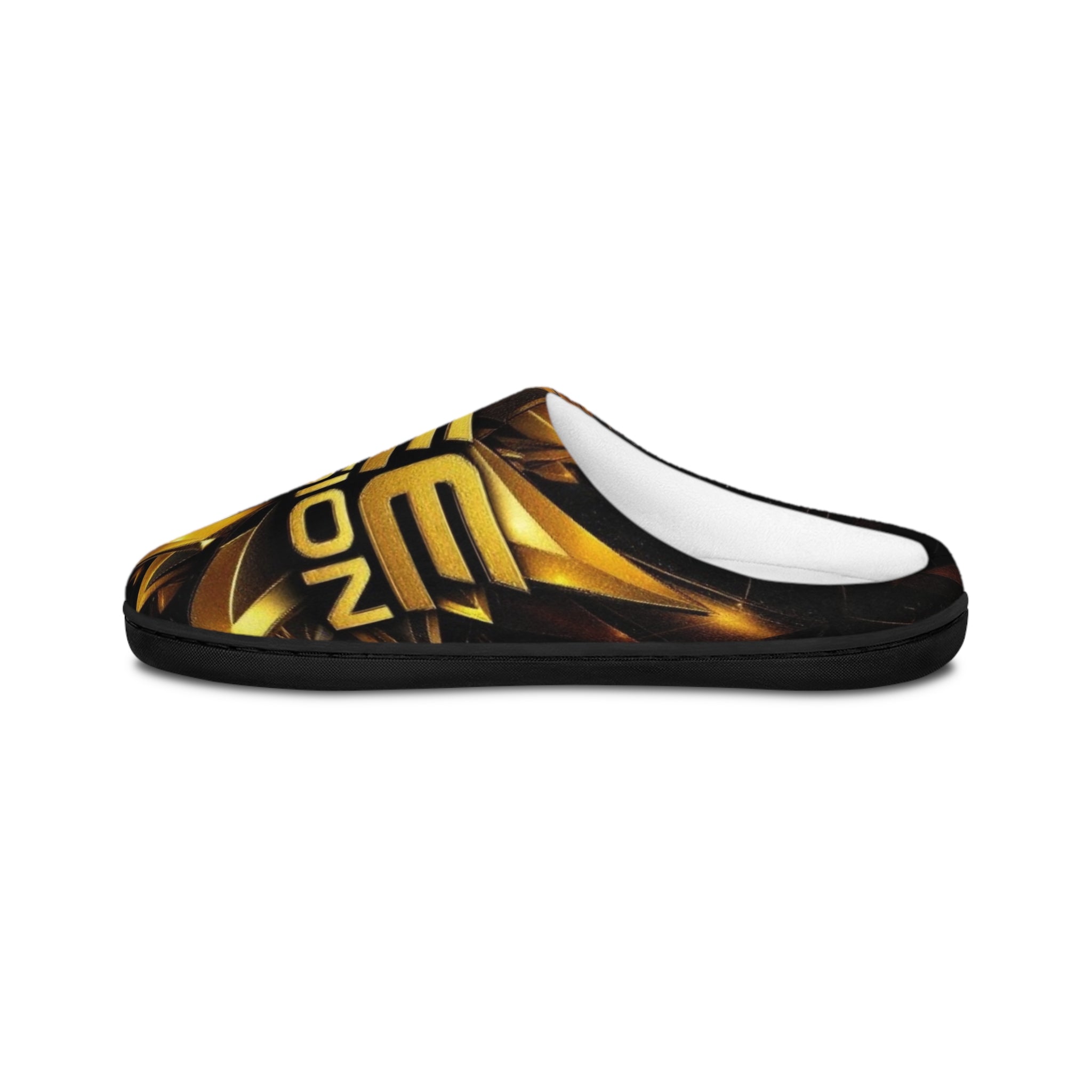 Gold Emblem Indoor Slippers — Cozy Women's House Shoes