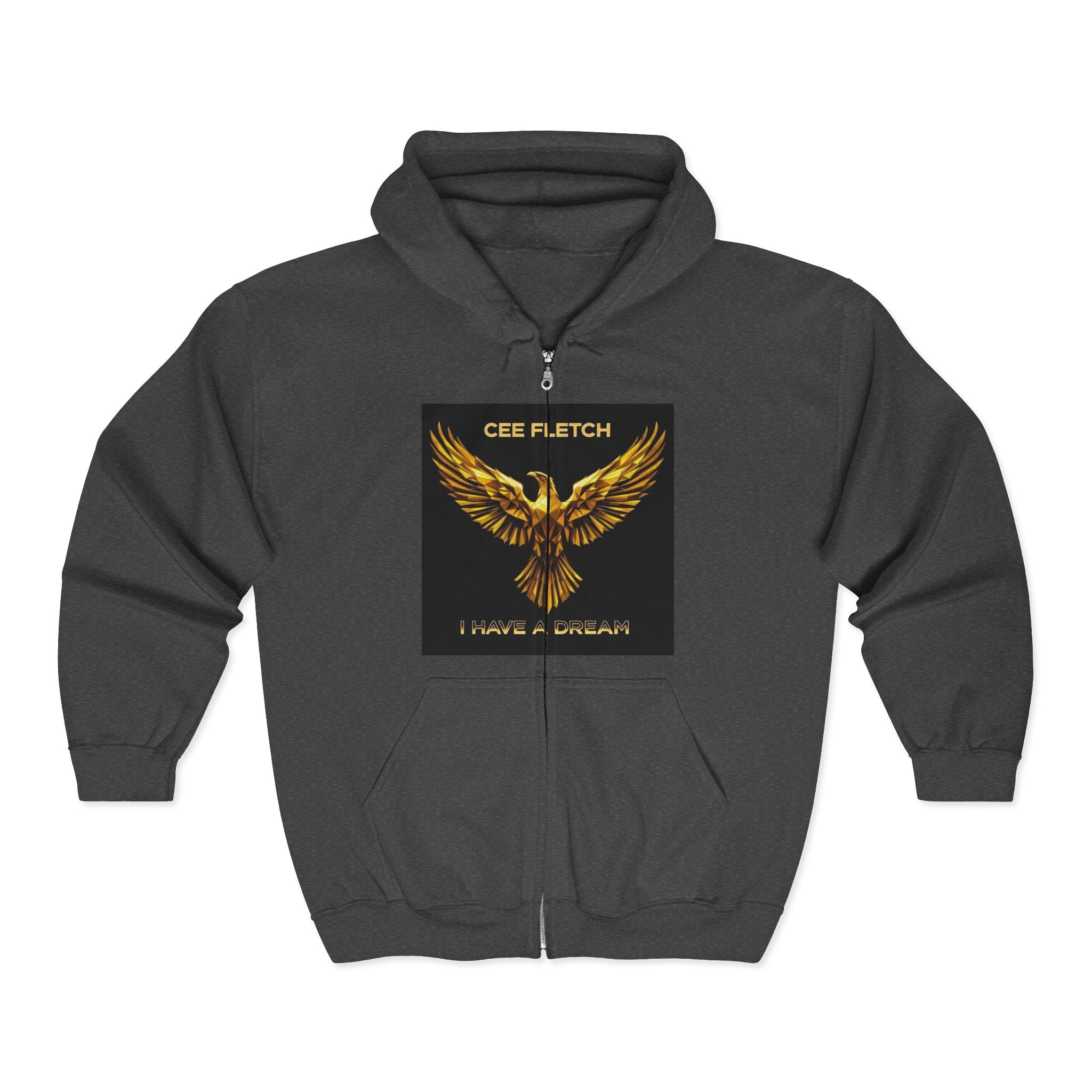 Golden Phoenix Zip Hoodie - "Cee Fletch I Have A Dream" Graphic