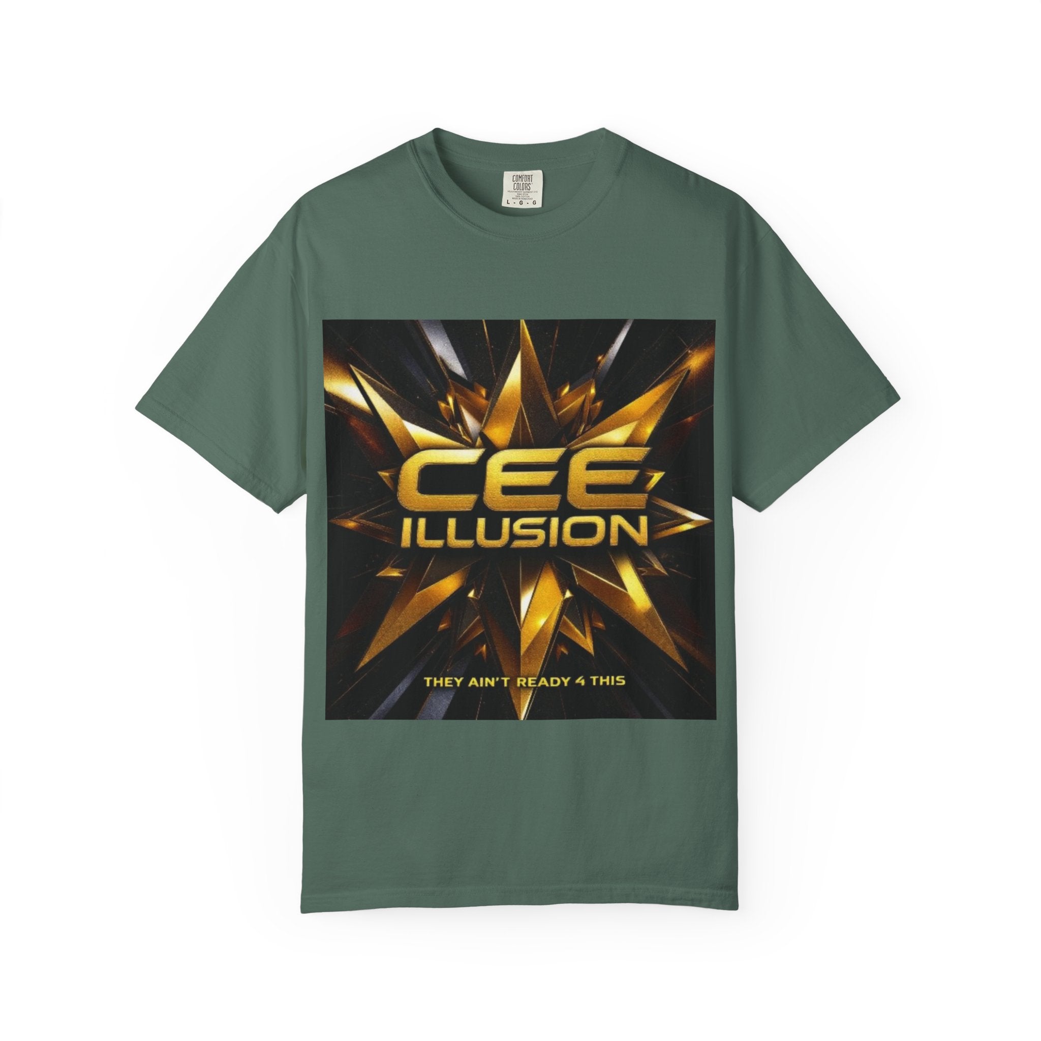 Cee Illusion Graphic T-Shirt — Bold Gold Starburst Design