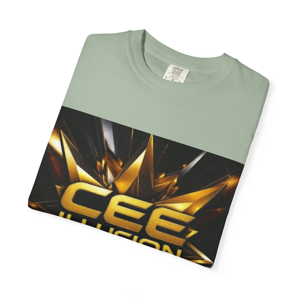 Cee Illusion Graphic T-Shirt — Bold Gold Starburst Design