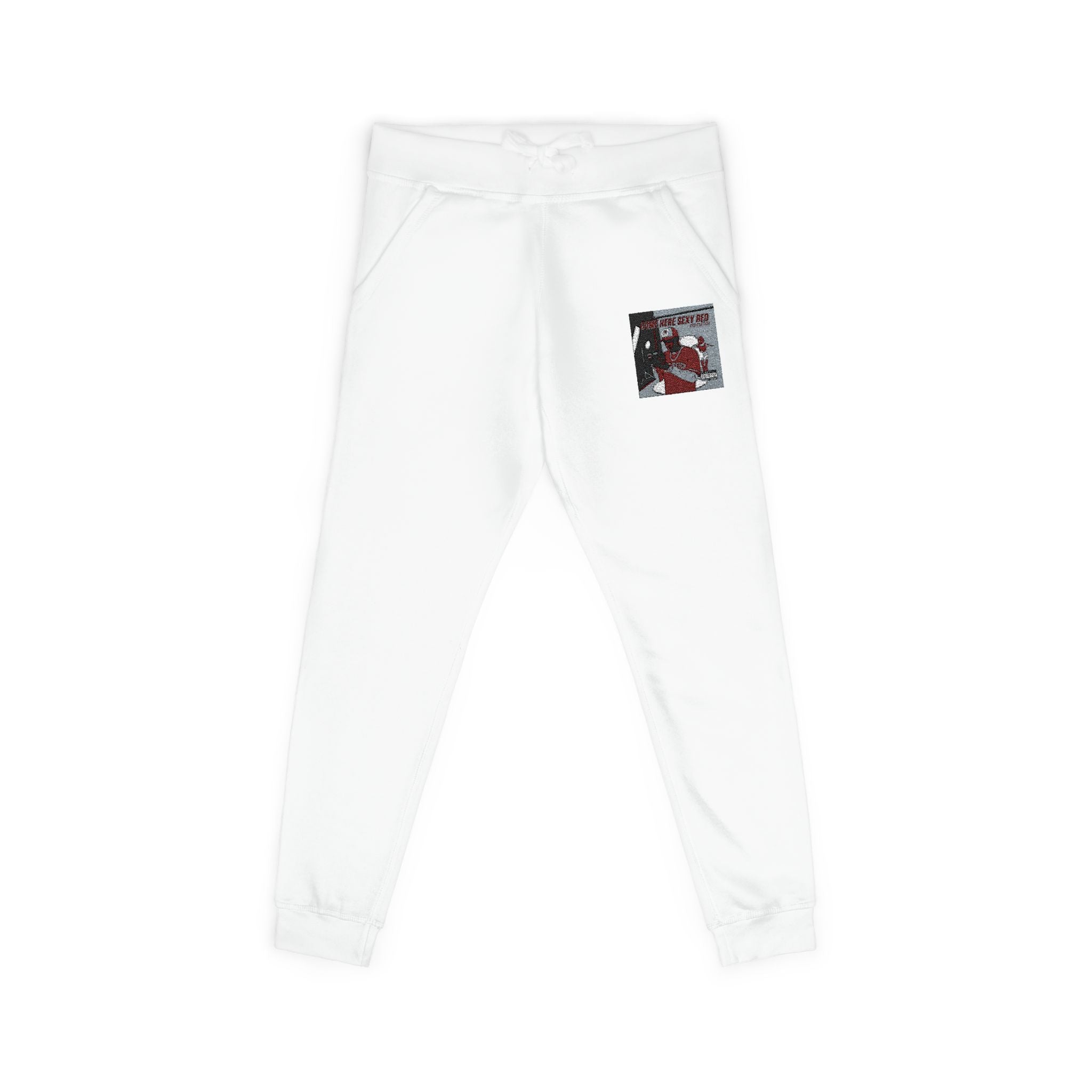 Embroidered Sequin Pocket Joggers — Reversible Sparkle Patch Sweatpants