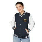 C Fletch Music Letterman Jacket — Red/White Varsity Jacket with Logo