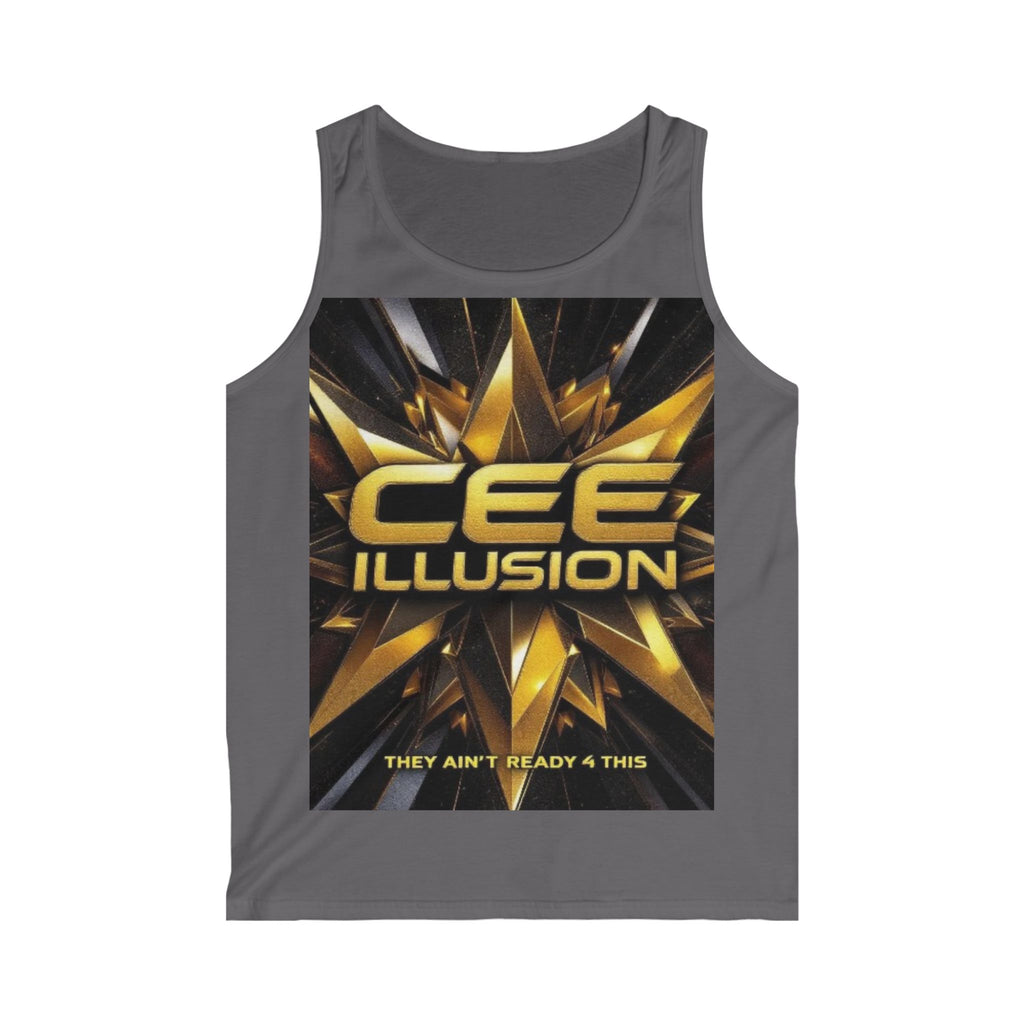 Cee Illusion Graphic Tank Top — 'They Ain’t Ready 4 This' Gold Star Streetwear