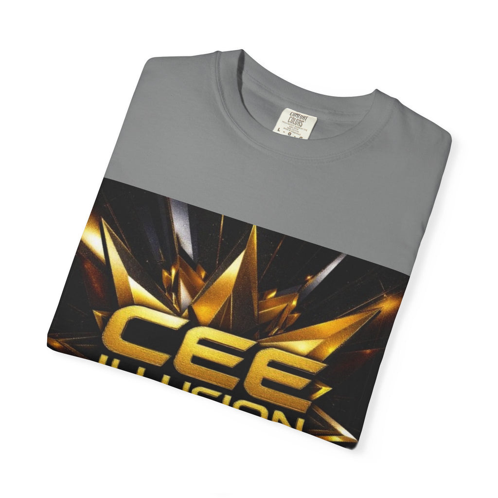 Cee Illusion Graphic T-Shirt — Bold Gold Starburst Design