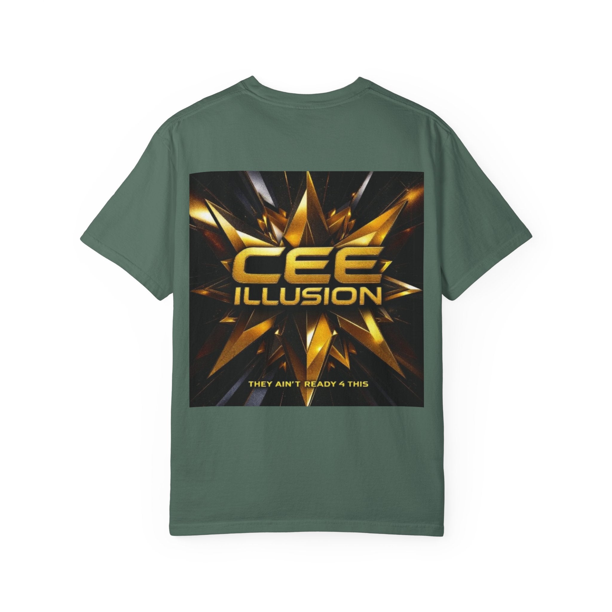 Cee Illusion Graphic T-Shirt — Bold Gold Starburst Design