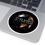 C'Fletch Productions Globe Logo Round Vinyl Sticker — Indoor/Outdoor