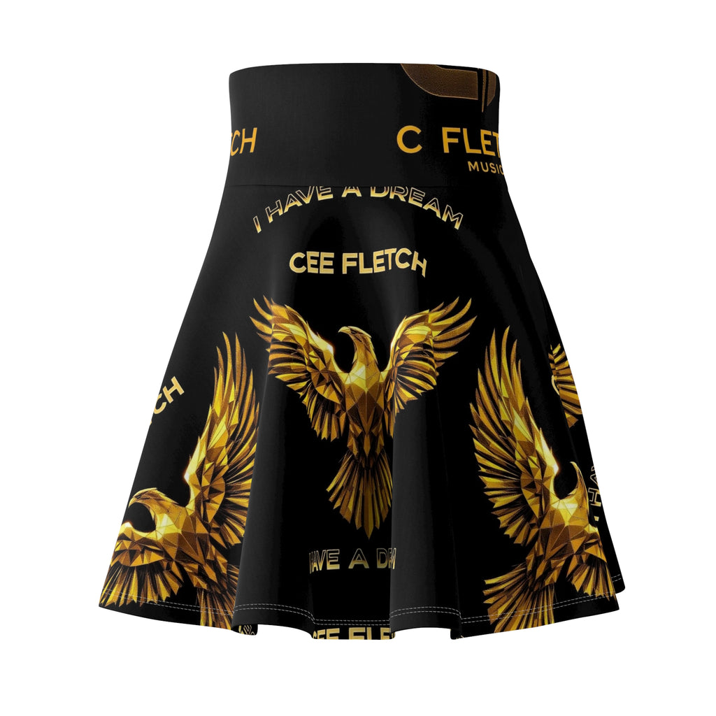 Golden Phoenix Skater Skirt — Cee Fletch "I Have a Dream" Graphic