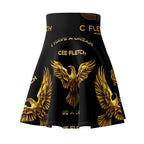 Golden Phoenix Skater Skirt — Cee Fletch "I Have a Dream" Graphic