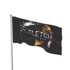 Double-Sided Flag — ‘C’ Fletch Productions Logo Globe Flag (Outdoor/Indoor)