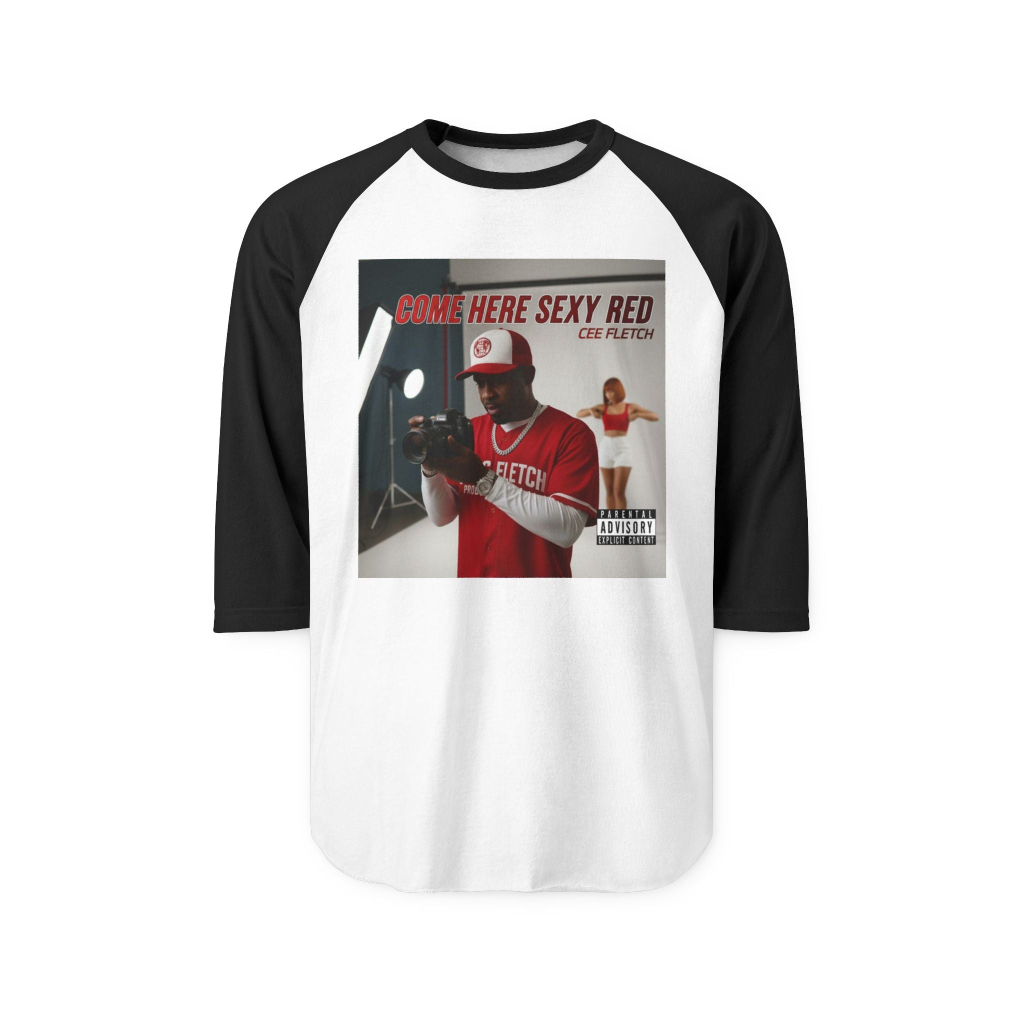 Raglan Shirt - 'Come Here Sexy Red' Retro Baseball Graphic