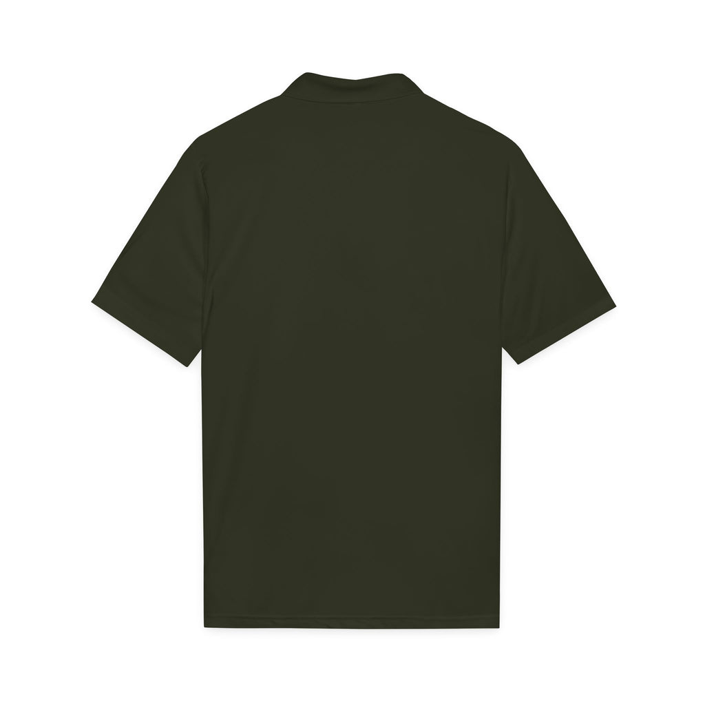 Logo Chest Polo Shirt — Gold Emblem Athletic Golf Polo