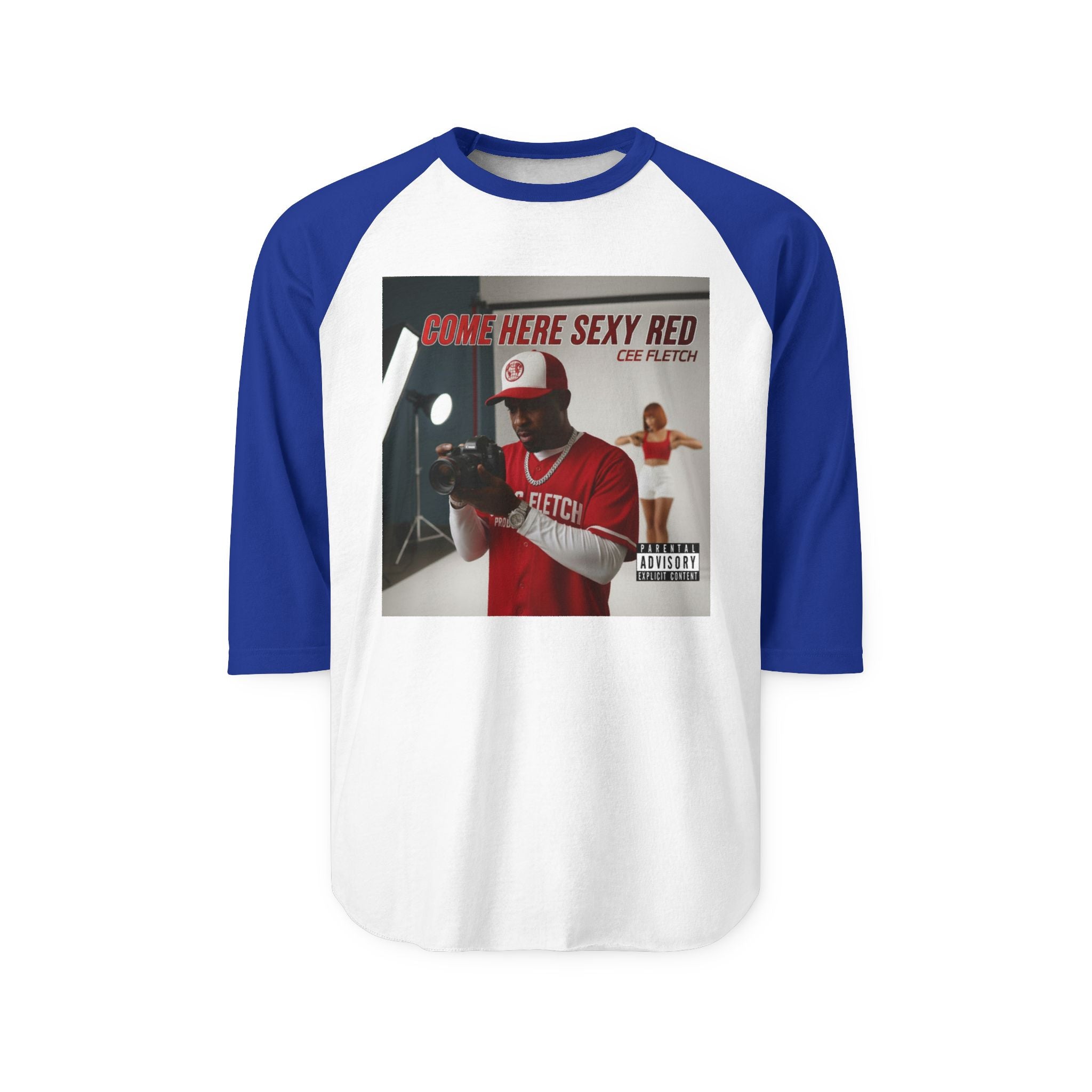 Raglan Shirt - 'Come Here Sexy Red' Retro Baseball Graphic