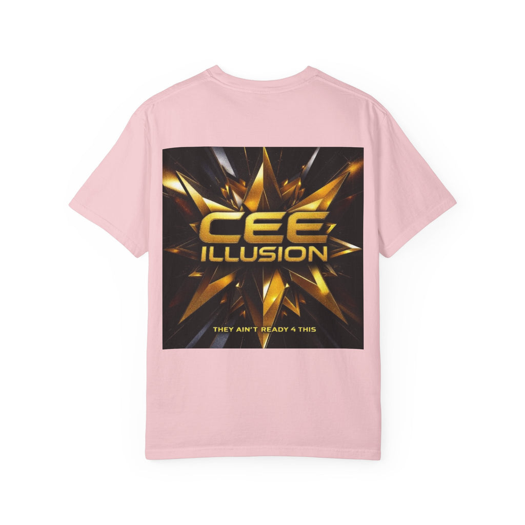 Cee Illusion Graphic T-Shirt — Bold Gold Starburst Design
