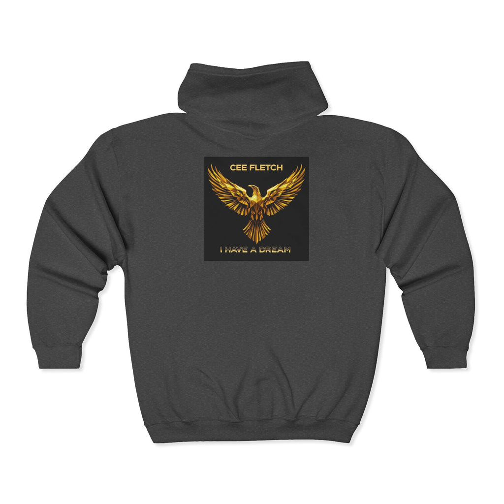 Golden Phoenix Zip Hoodie - "Cee Fletch I Have A Dream" Graphic