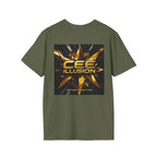 Illusion Graphic T-Shirt — 'Cee Illusion' Bold Gold Logo Tee