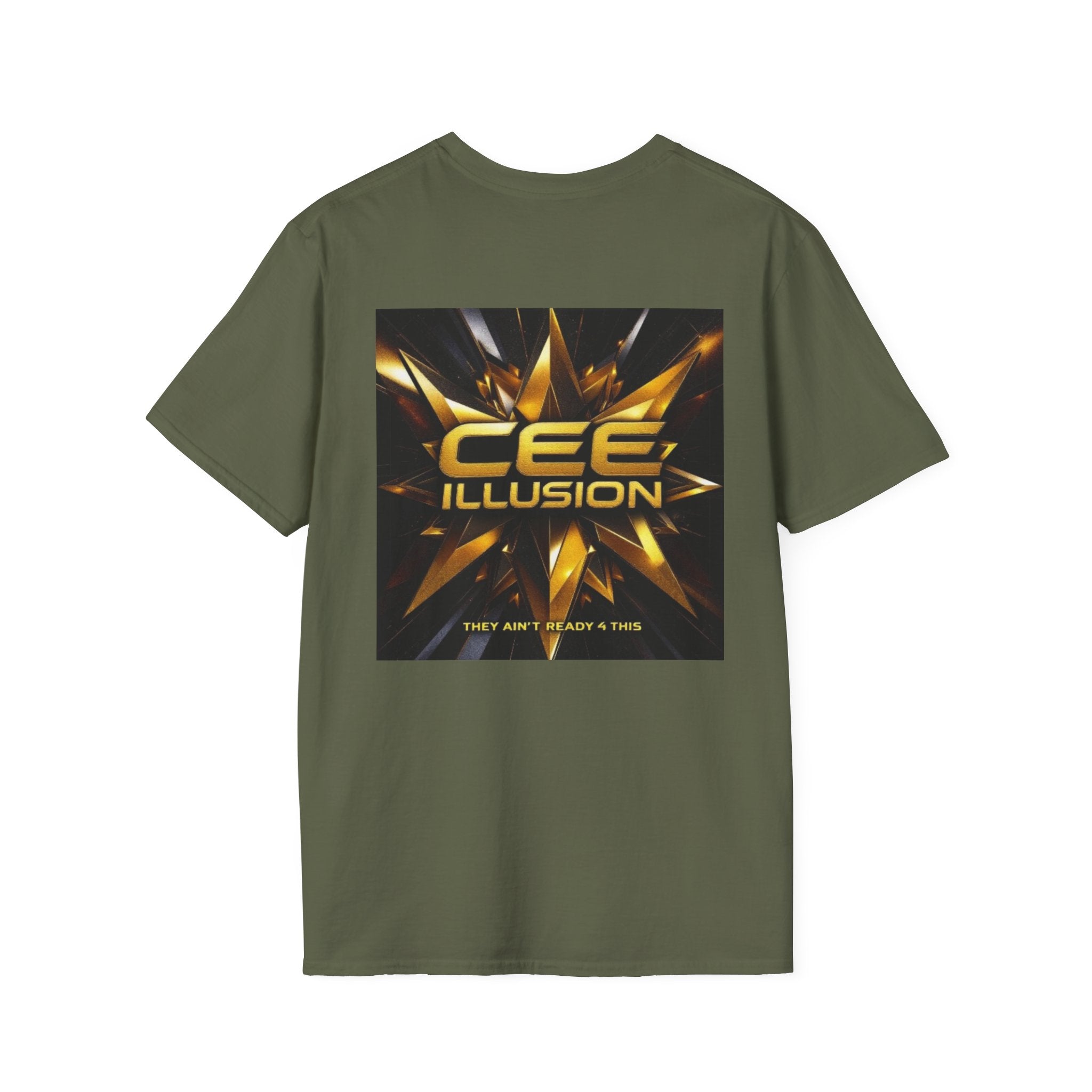 Illusion Graphic T-Shirt — 'Cee Illusion' Bold Gold Logo Tee