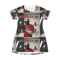 Come Here Sexy Red T-Shirt Dress — All-Over Print Music Album Cover Dress