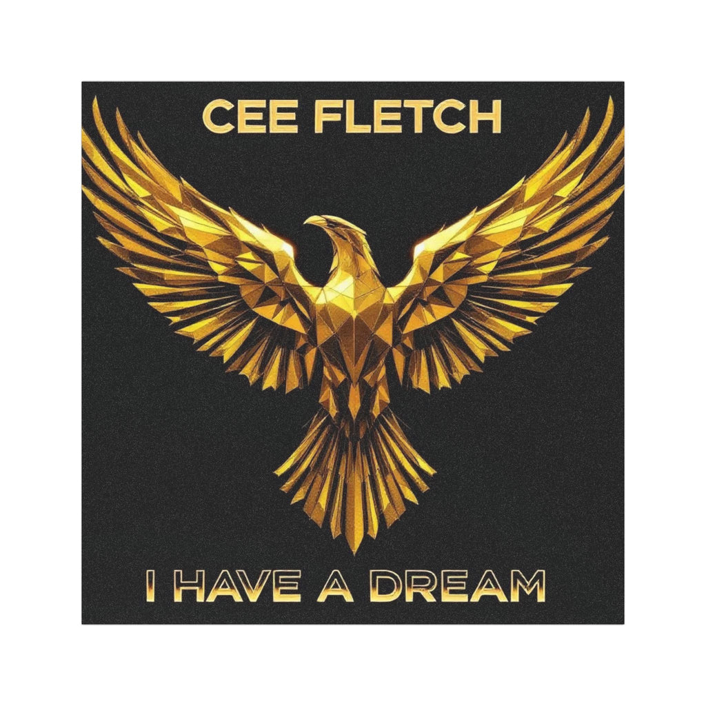 Gold Phoenix Car Magnet — “Cee Fletch I Have a Dream” Decorative Auto Magnet
