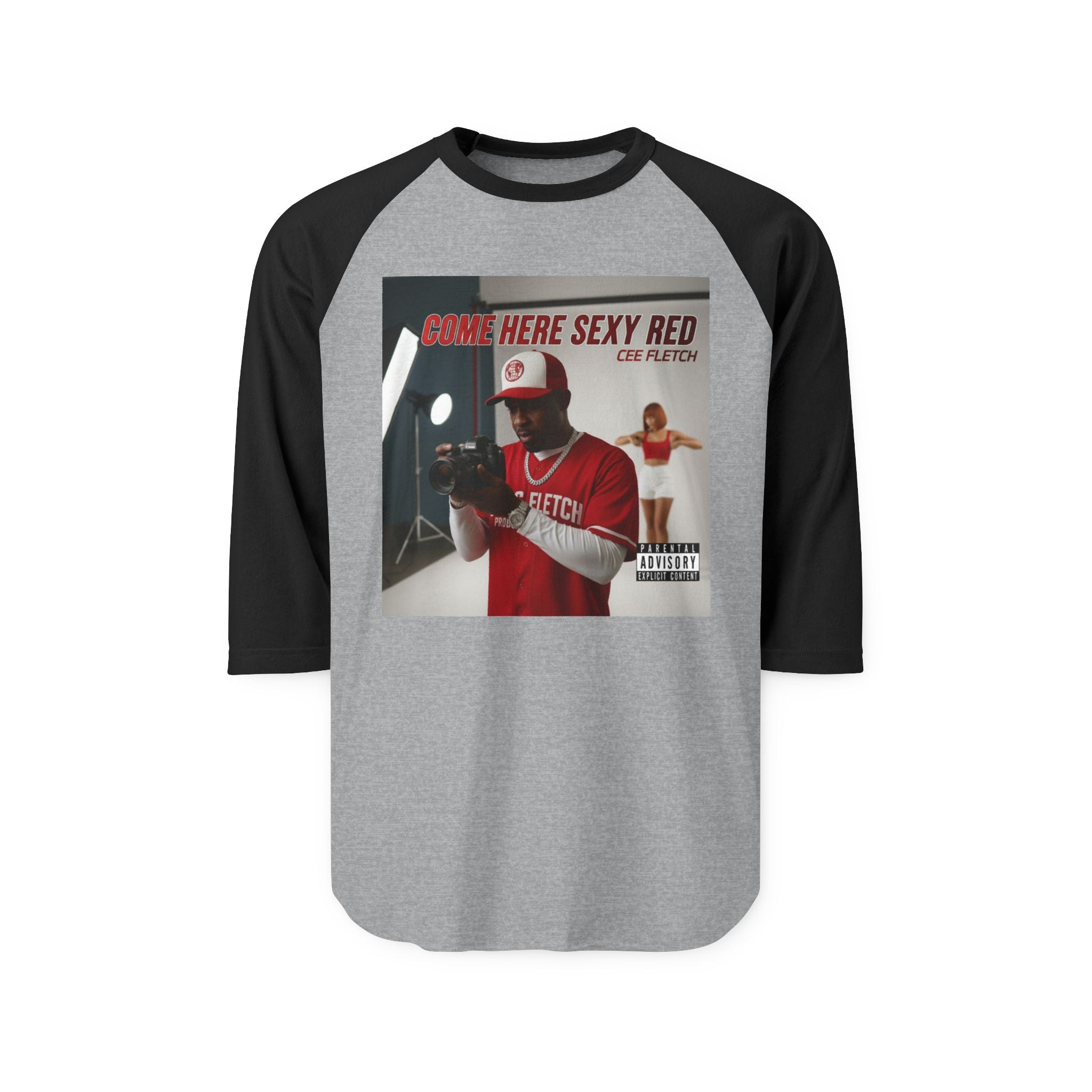 Raglan Shirt - 'Come Here Sexy Red' Retro Baseball Graphic