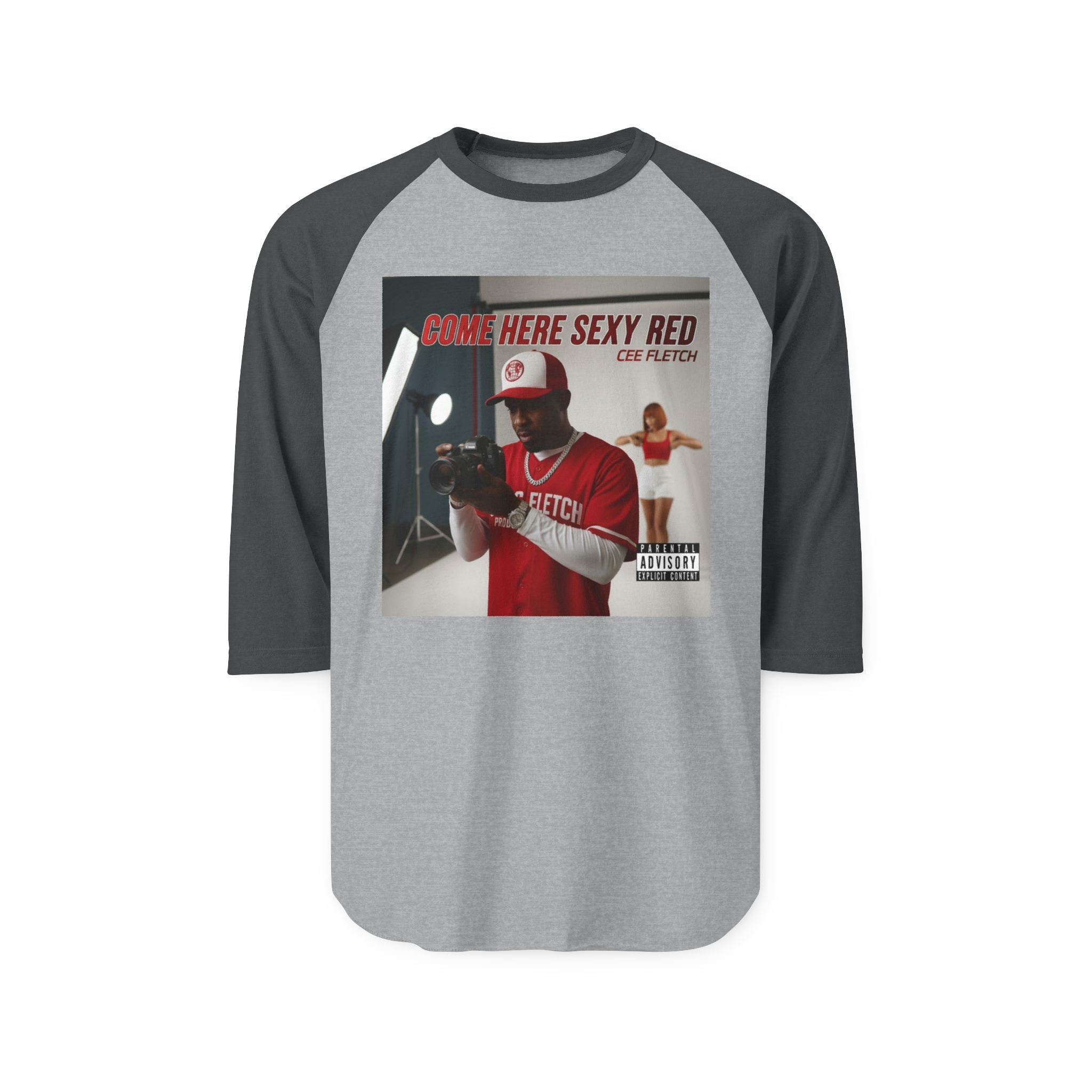 Raglan Shirt - 'Come Here Sexy Red' Retro Baseball Graphic