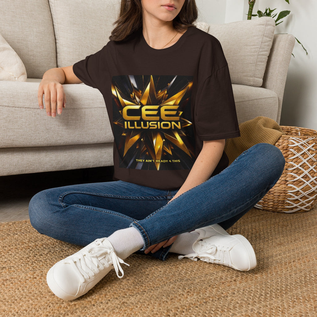 Illusion Graphic T-Shirt — 'Cee Illusion' Bold Gold Logo Tee