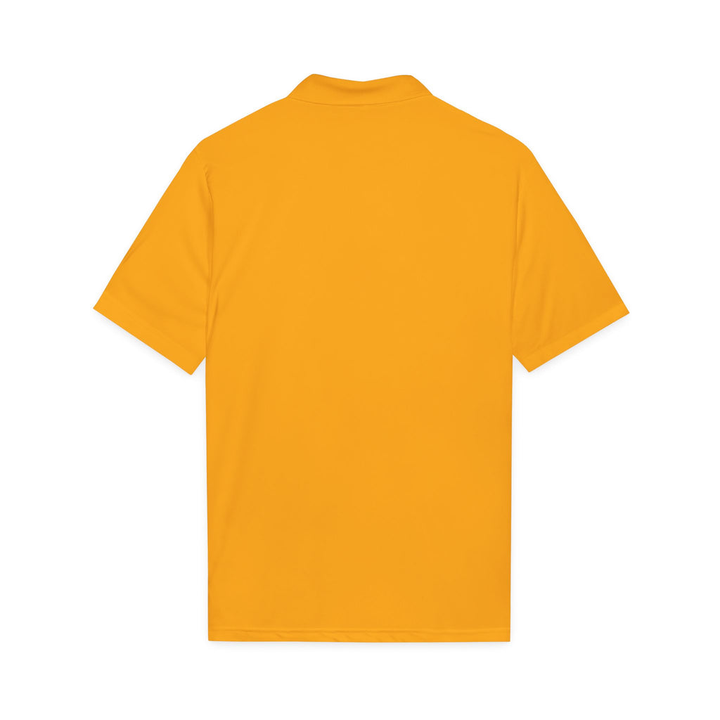 Logo Chest Polo Shirt — Gold Emblem Athletic Golf Polo