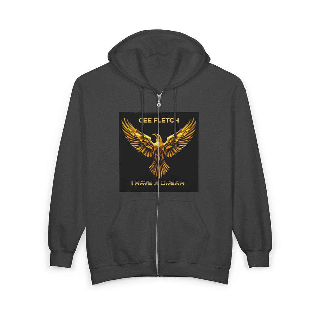Golden Phoenix Zip Hoodie - "Cee Fletch I Have A Dream" Graphic