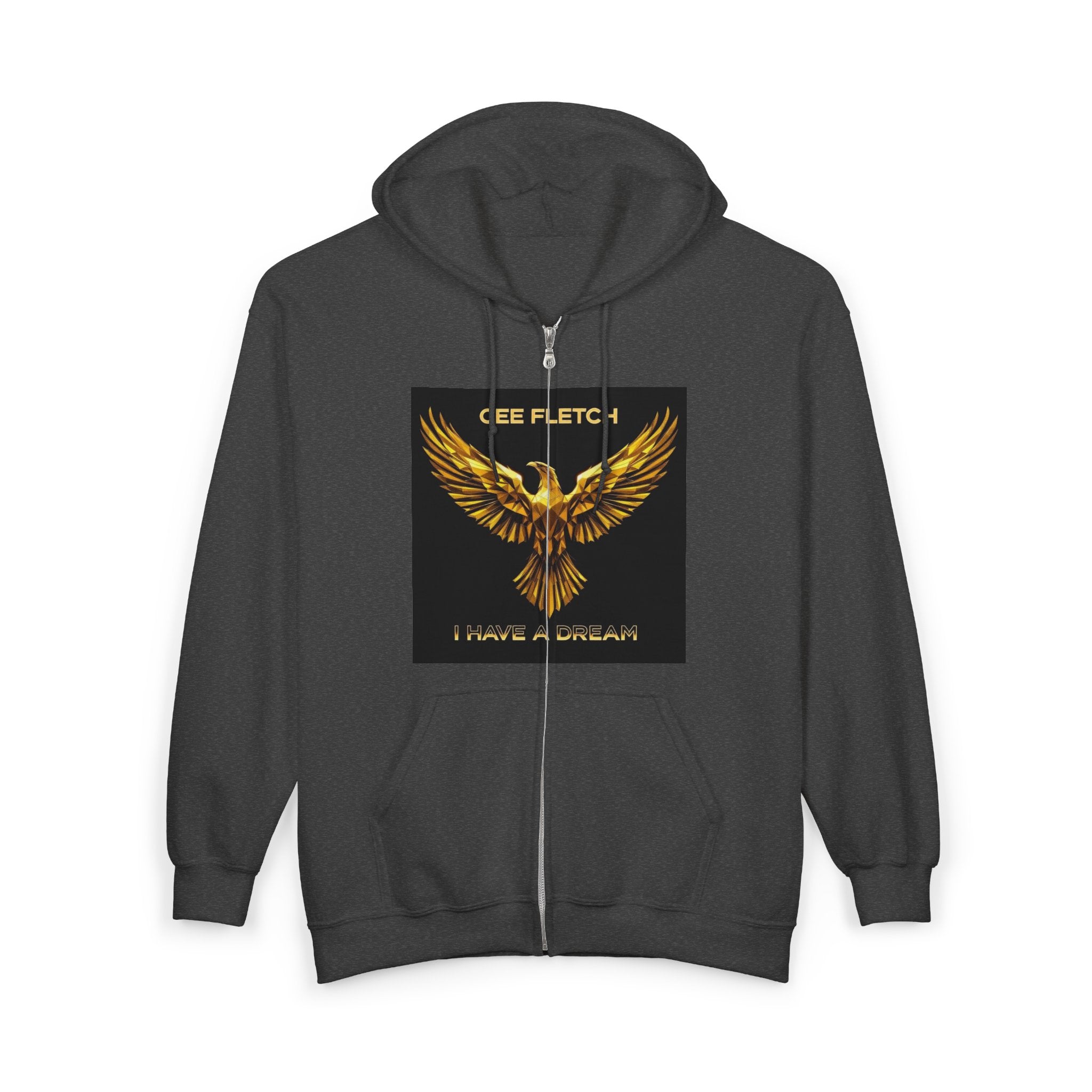 Golden Phoenix Zip Hoodie - "Cee Fletch I Have A Dream" Graphic