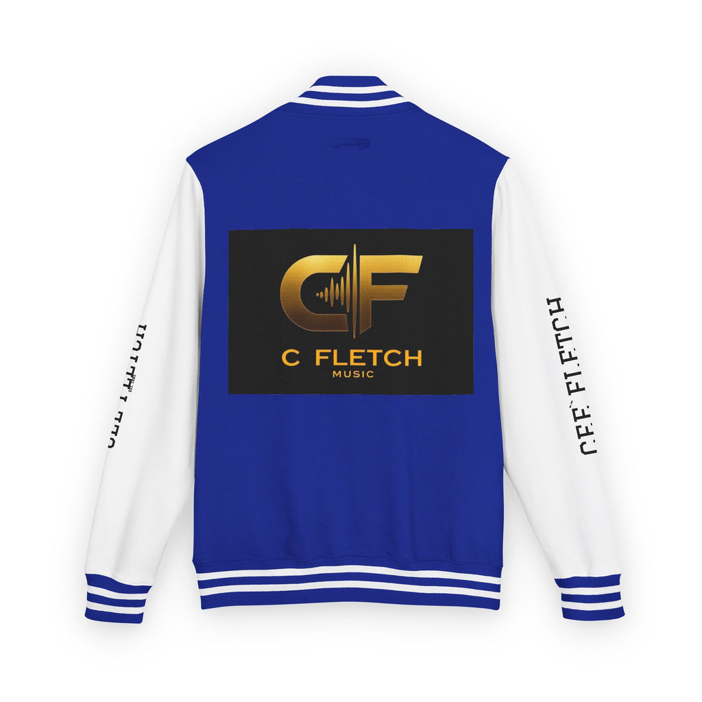 C Fletch Music Letterman Jacket — Red/White Varsity Jacket with Logo