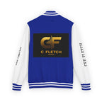 C Fletch Music Letterman Jacket — Red/White Varsity Jacket with Logo