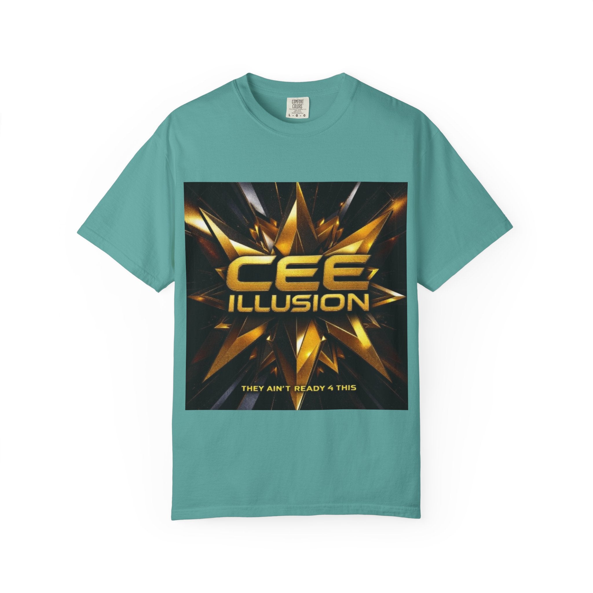 Cee Illusion Graphic T-Shirt — Bold Gold Starburst Design
