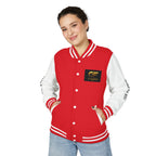 C Fletch Music Letterman Jacket — Red/White Varsity Jacket with Logo