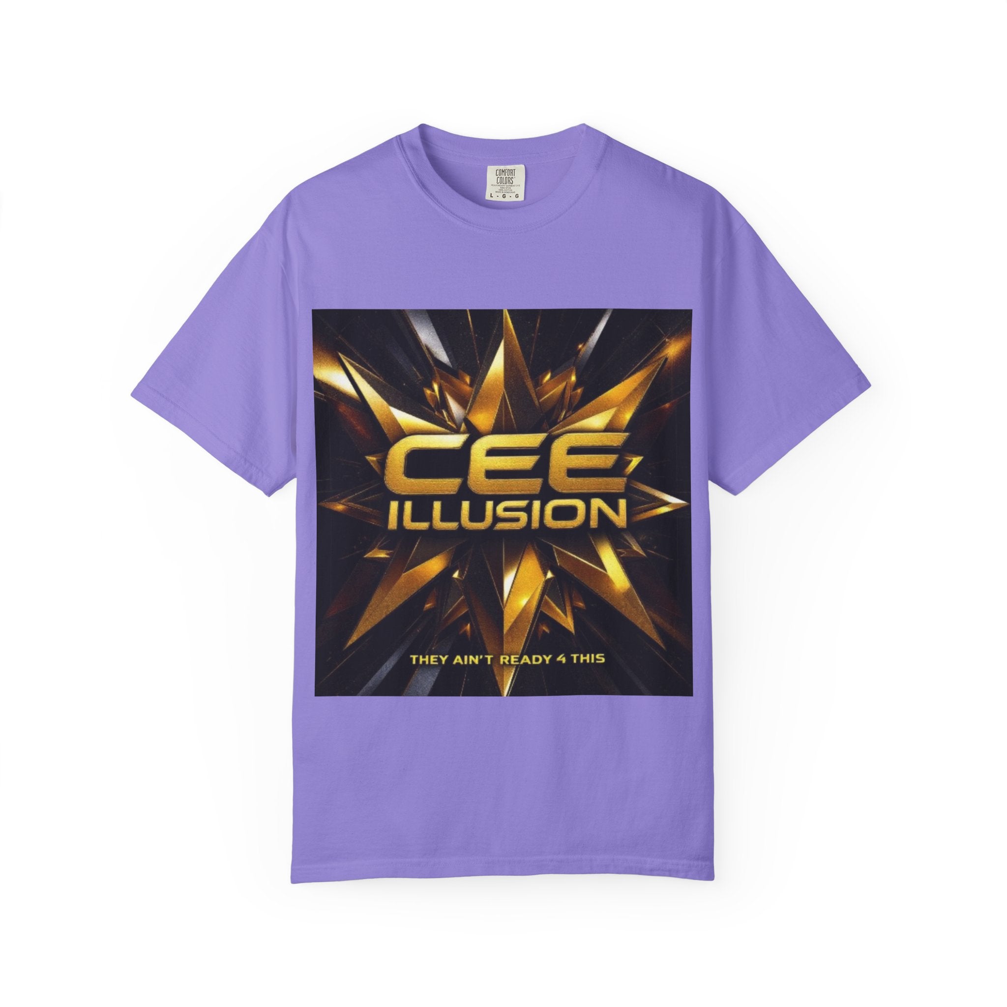 Cee Illusion Graphic T-Shirt — Bold Gold Starburst Design