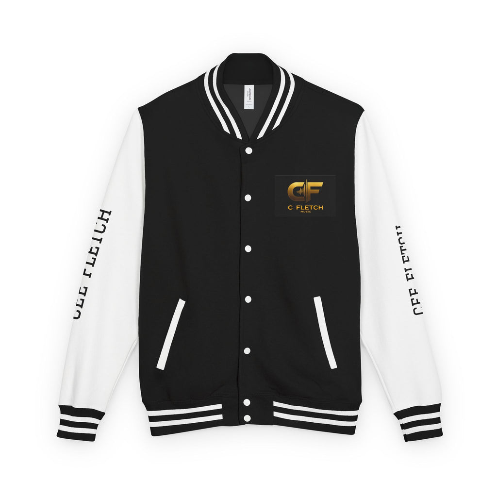 C Fletch Music Letterman Jacket — Red/White Varsity Jacket with Logo