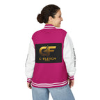 C Fletch Music Letterman Jacket — Red/White Varsity Jacket with Logo