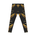 Gold Wing Pattern Leggings — "I Have a Dream" Inspirational All-Over Print Leggings