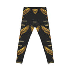 Gold Wing Pattern Leggings — "I Have a Dream" Inspirational All-Over Print Leggings