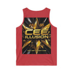 Cee Illusion Graphic Tank Top — 'They Ain’t Ready 4 This' Gold Star Streetwear