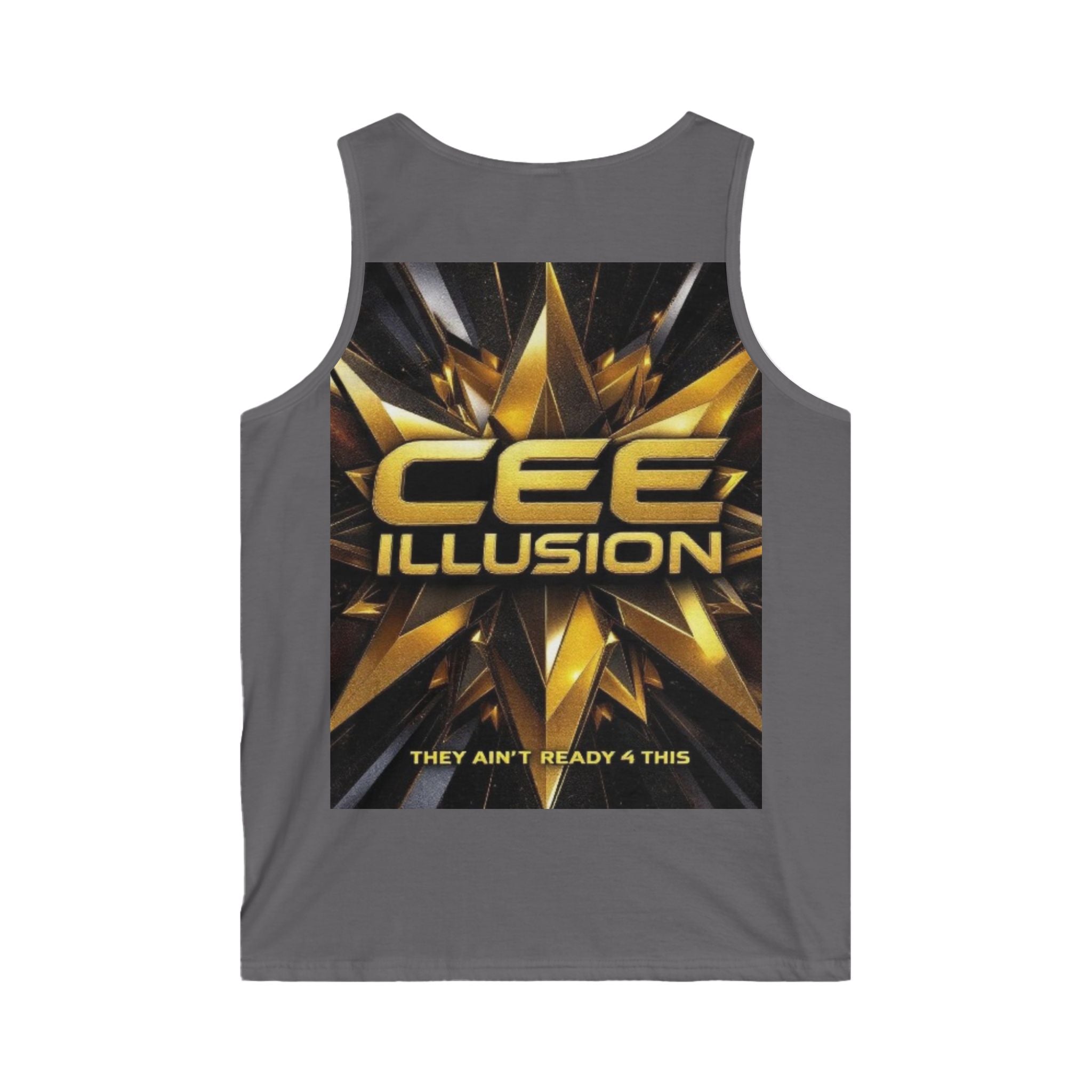 Cee Illusion Graphic Tank Top — 'They Ain’t Ready 4 This' Gold Star Streetwear