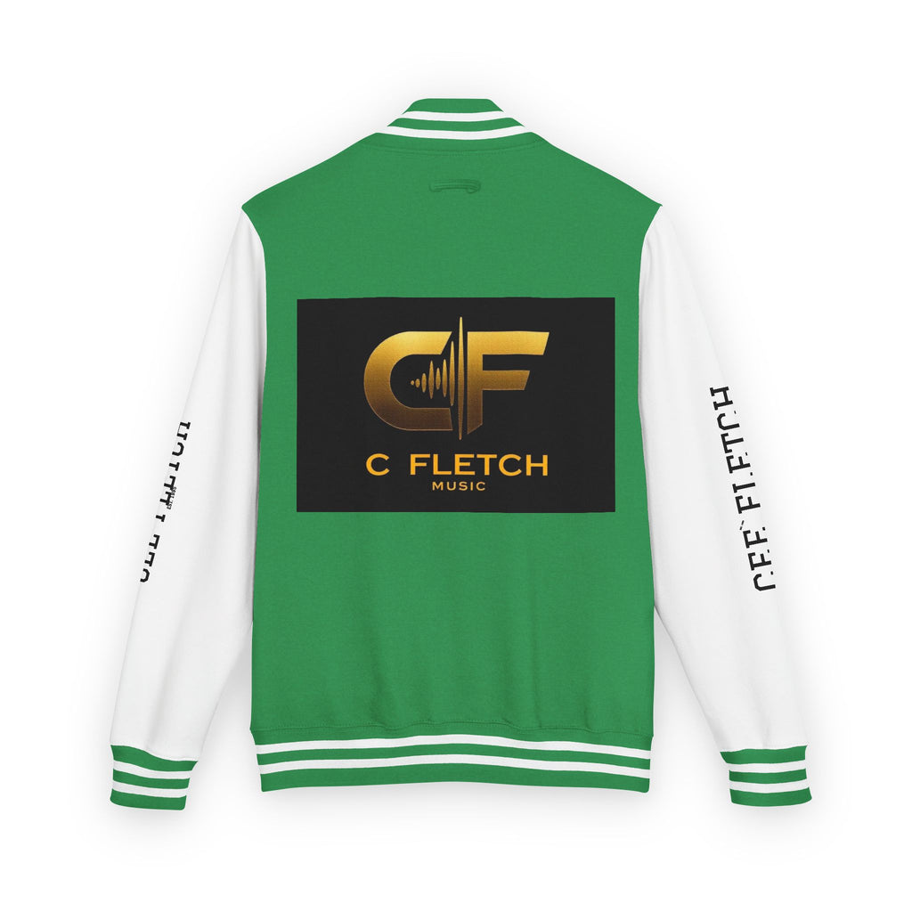 C Fletch Music Letterman Jacket — Red/White Varsity Jacket with Logo