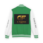 C Fletch Music Letterman Jacket — Red/White Varsity Jacket with Logo