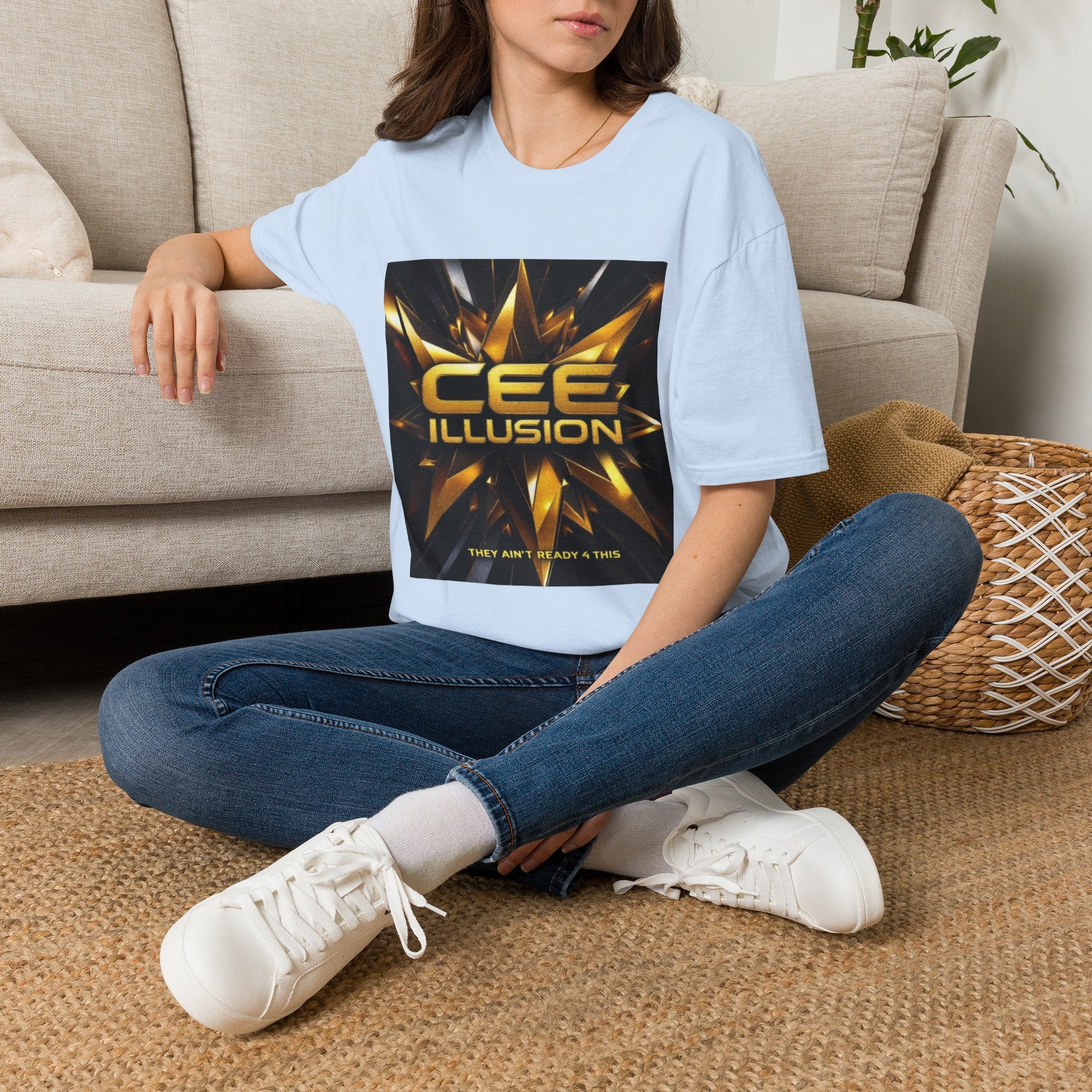 Illusion Graphic T-Shirt — 'Cee Illusion' Bold Gold Logo Tee