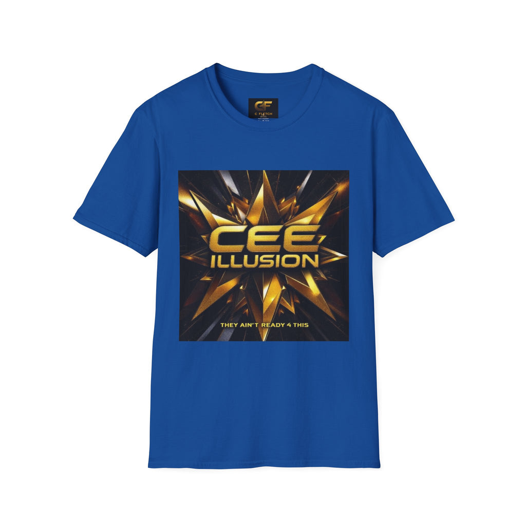 Illusion Graphic T-Shirt — 'Cee Illusion' Bold Gold Logo Tee