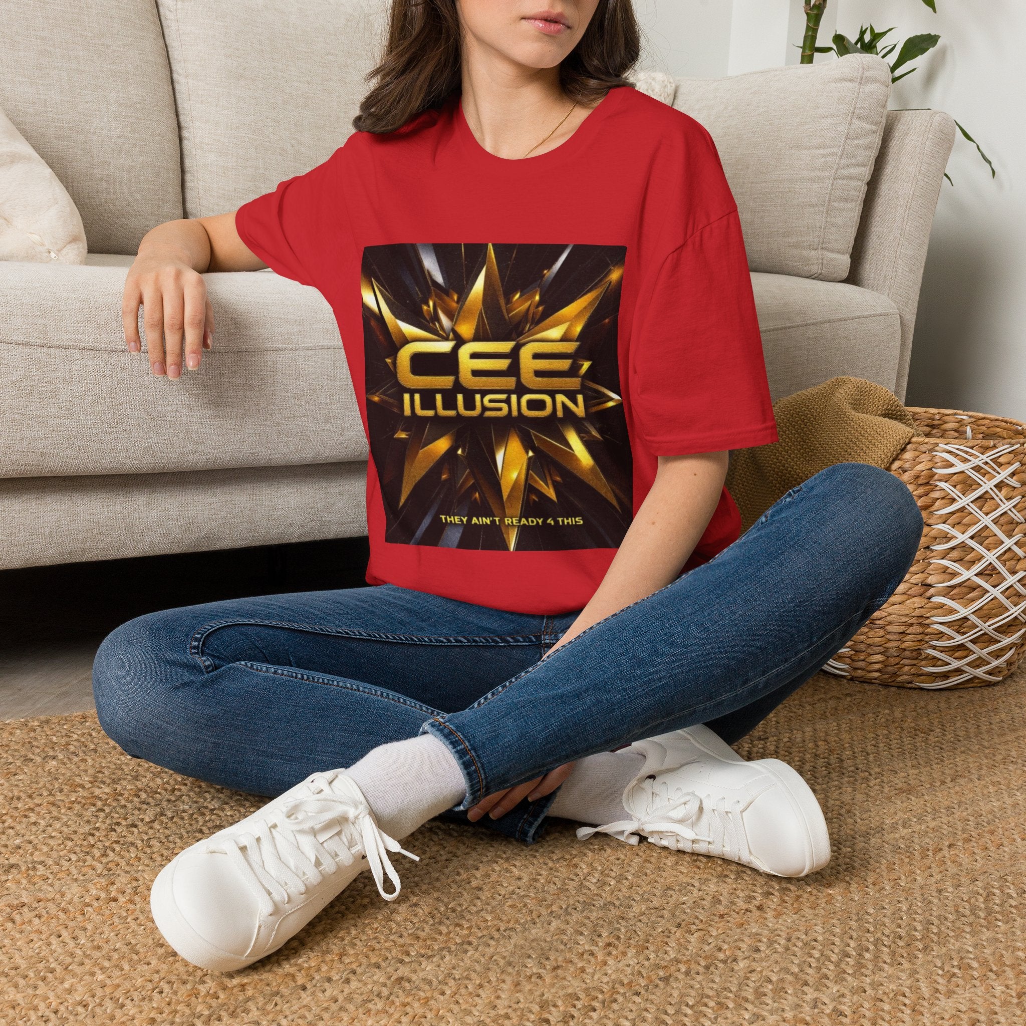 Illusion Graphic T-Shirt — 'Cee Illusion' Bold Gold Logo Tee
