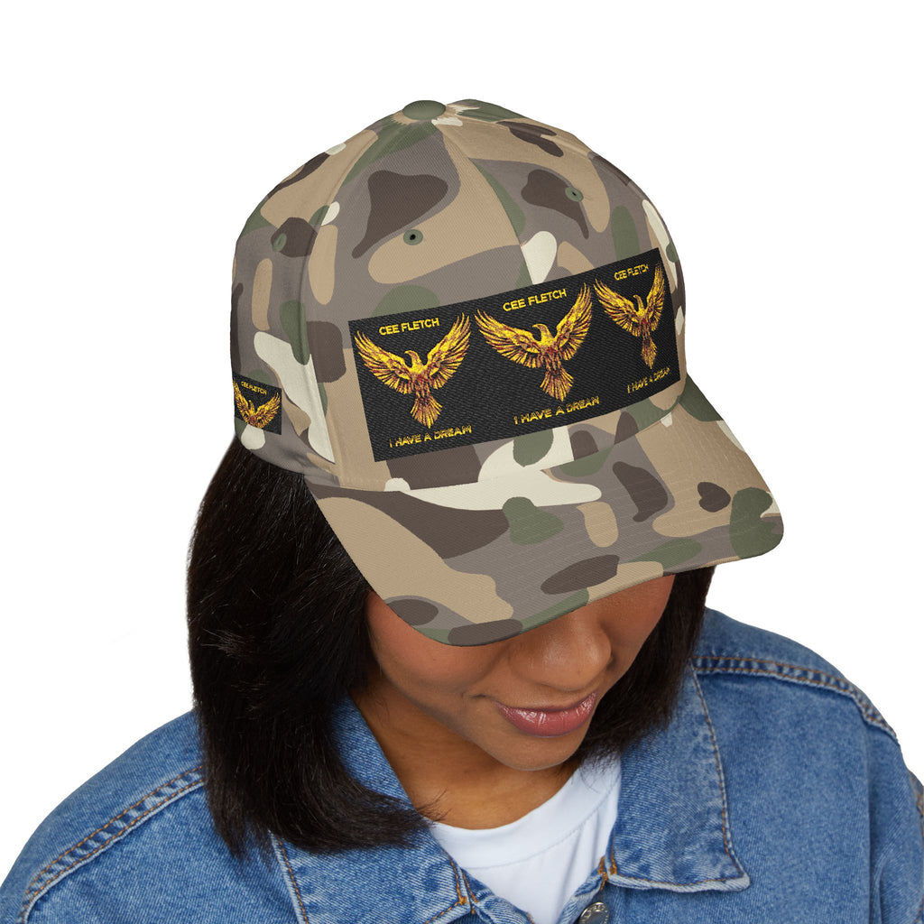 Embroidered Golden Eagle Patch Cap – Retro Military Crest Hat